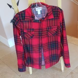 Just Because Red Plaid Lumberjack Light Shirt S/S